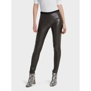 Marc Cain Moto Leggings in Brown Artificial Leather